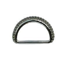 D ring met kettingrand - zilver - 20 mm